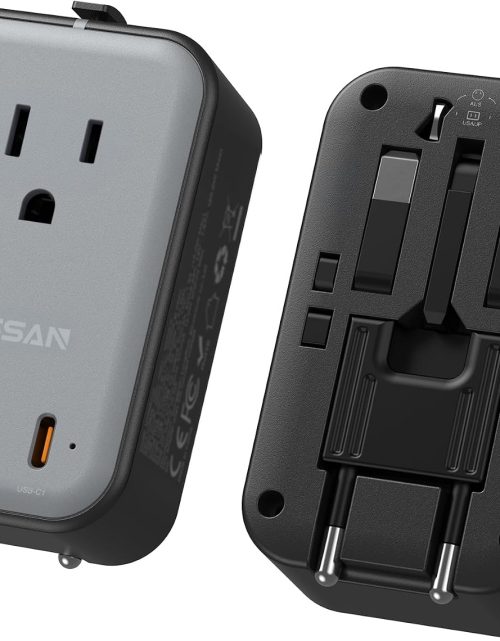 TESSAN Travel Adapter 009, PD 20W Universal Power Adapter 2 USB C 1 USB A